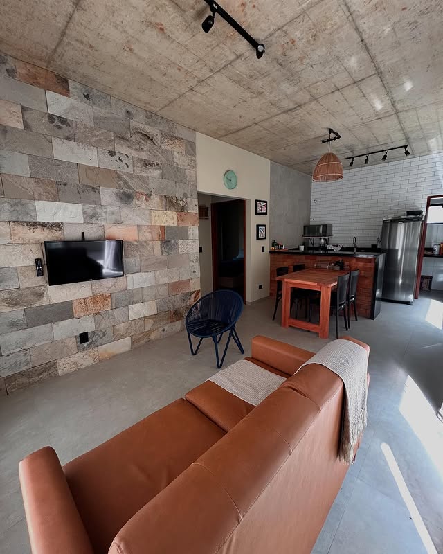 Sala de estar do chalé